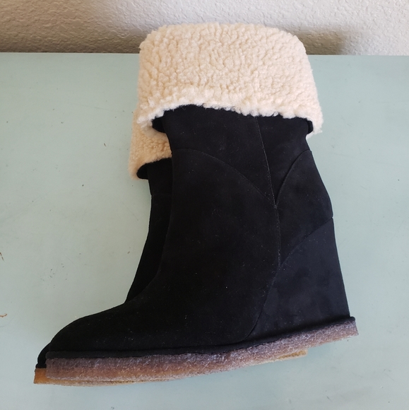 Jeffrey Campbell Wedge Faux Shearling Boots - Picture 5 of 13